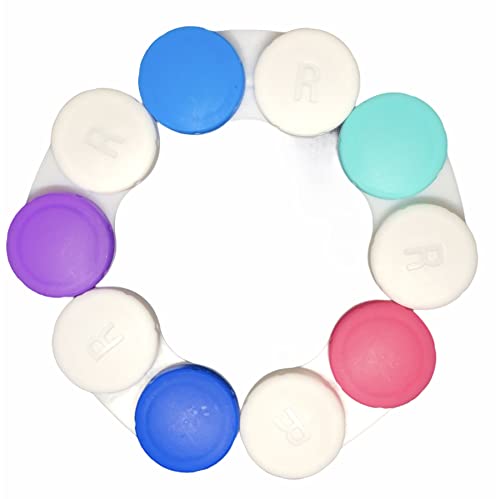 SUUM Portalentillas de Colores - 20 Unidades en 5 Colores Distintos | Estuche para Lentes de Contacto en Distintos Colores | Caja Porta Lentillas de 20 ud en 5 Colores