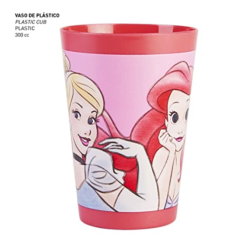 CERDÁ LIFE's LITTLE MOMENTS - Neceser Infantil Transparente de Princesas Disney Compuesto de [ Vaso de Plástico Cepillo de Pelo Toalla Microfibra] Licencia Oficial Disney, Rosa