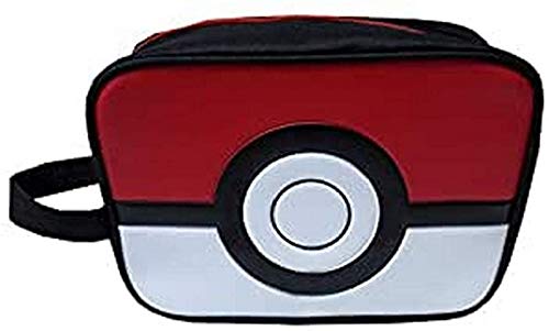 Pokémon- Neceser, Bolsa de Aseo, para Viaje, Gimnasio, Colegio, Organizador, Unisex, Color Blanco y Rojo, Producto Oficial (CyP Brands)
